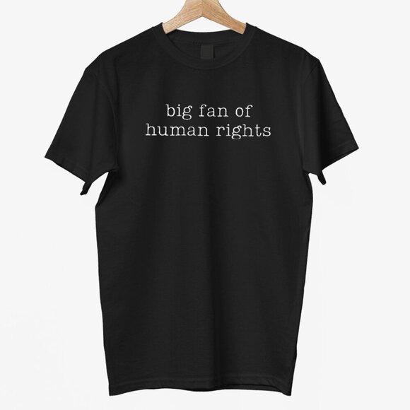 Big Fan of Human Rights Minimalist Unisex Tee, No Human is Illegal 91 - Picture 1 of 5